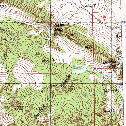 Topographic Map of 12N22E13DDDD01 Spring, MT