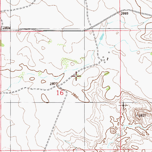 Topographic Map of 12N58E16AB__01 Well, MT