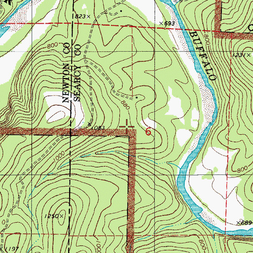 Topographic Map of Hensley Cemetery, AR