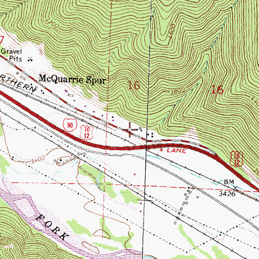 Topographic Map of 12N17W16CBDC01 Well, MT