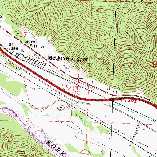 Topographic Map of 12N17W17DADA03 Well, MT