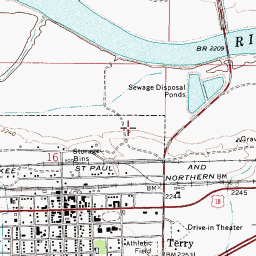 Topographic Map of 12N51E16ADBD01 Well, MT