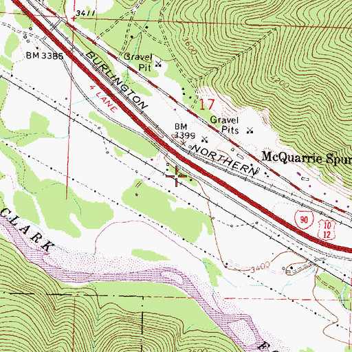 Topographic Map of 12N17W17CAAC01 Well, MT