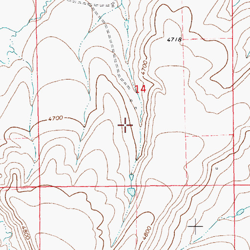 Topographic Map of 12N14E14CA__01 Well, MT