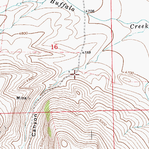 Topographic Map of 12N14E16DB__01 Spring, MT