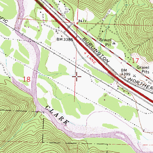 Topographic Map of 12N17W17BCCC01 Well, MT