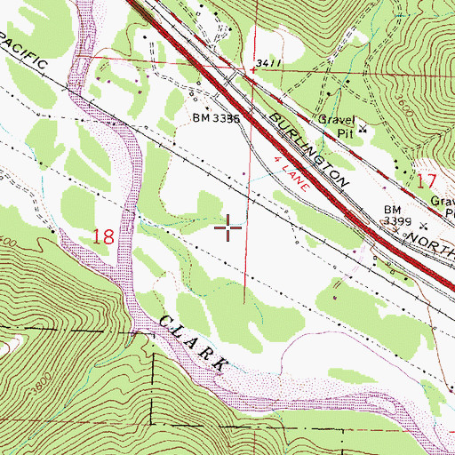 Topographic Map of 12N17W18ADDD01 Well, MT