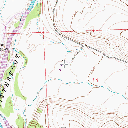 Topographic Map of 12N20W14BCAB01 Well, MT