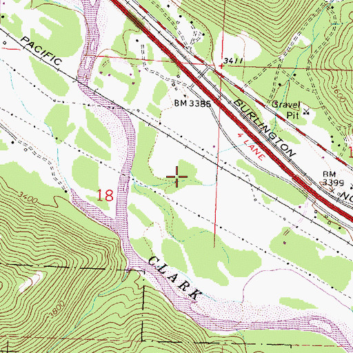 Topographic Map of 12N17W18ADDB01 Well, MT