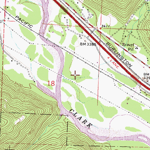 Topographic Map of 12N17W18ADCA01 Well, MT