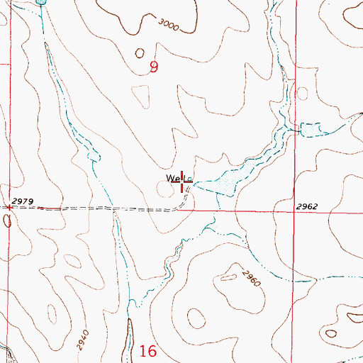 Topographic Map of 12N44E09DCDB01 Well, MT