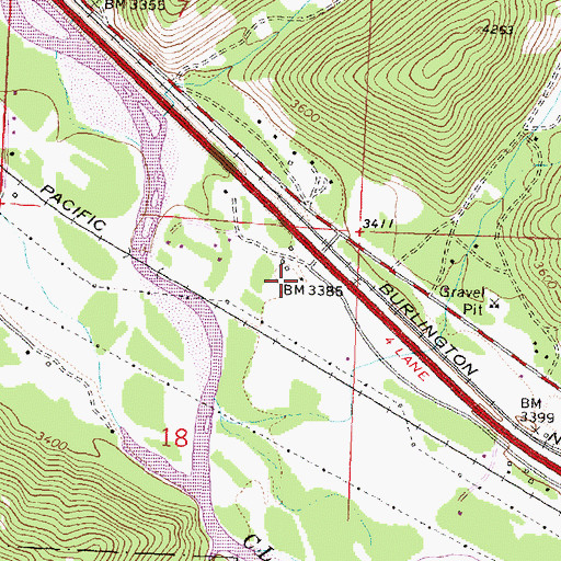 Topographic Map of 12N17W18AADD01 Well, MT