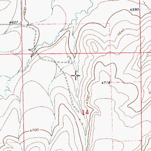 Topographic Map of 12N14E14BA__01 Well, MT