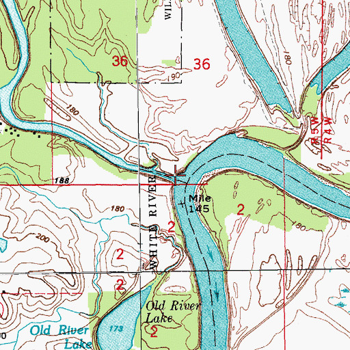 Topographic Map of Bayou Des Arc, AR