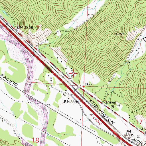Topographic Map of 12N17W07DDDB01 Well, MT