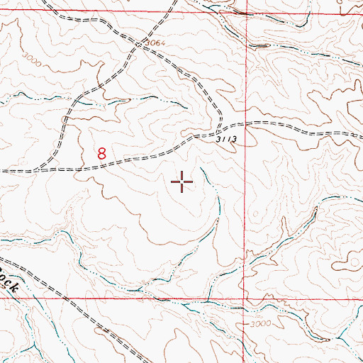 Topographic Map of 12N46E08DABC01 Well, MT