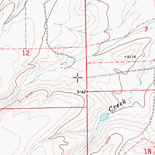 Topographic Map of 12N13E12DA__01 Well, MT