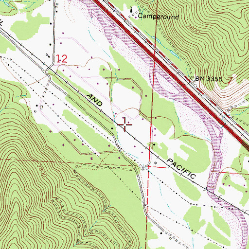 Topographic Map of 12N18W12DDAB01 Well, MT