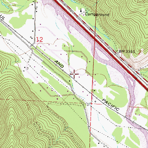 Topographic Map of 12N18W12DDBA02 Well, MT