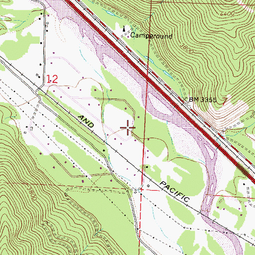 Topographic Map of 12N18W12DADD01 Well, MT