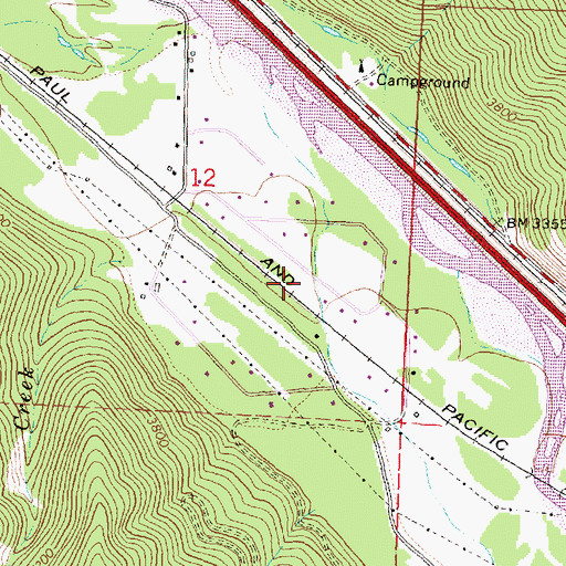 Topographic Map of 12N18W12DACC01 Well, MT