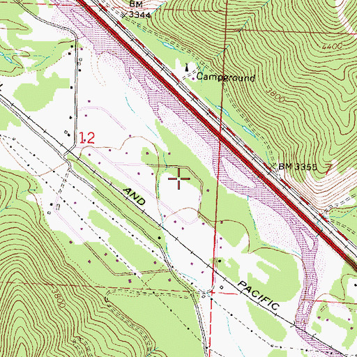 Topographic Map of 12N18W12DAAC01 Well, MT