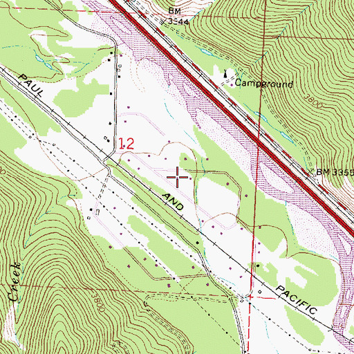 Topographic Map of 12N18W12DABB01 Well, MT