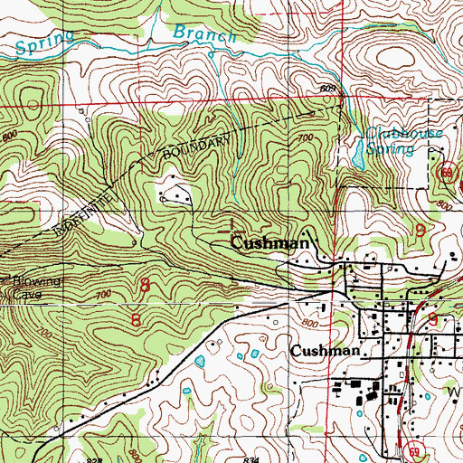 Topographic Map of Clubhouse Extension Mines (historical), AR
