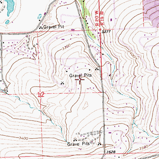 Topographic Map of 12N20W12AD__01 Well, MT