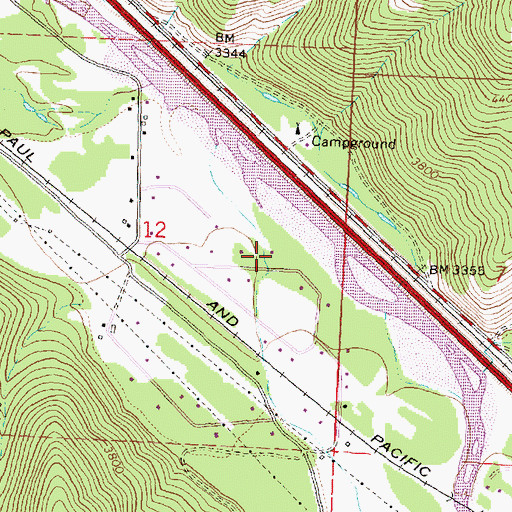 Topographic Map of 12N18W12DABA01 Well, MT