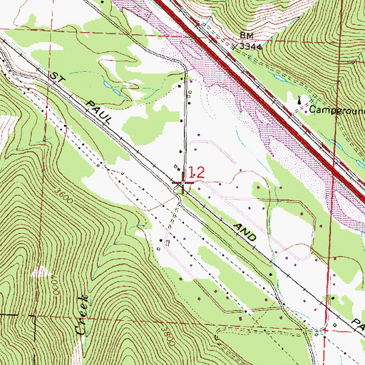 Topographic Map of 12N18W12DBBB01 Well, MT