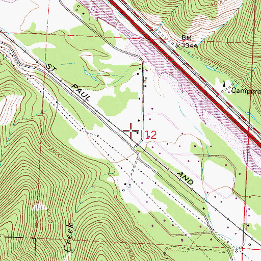 Topographic Map of 12N18W12BDDD01 Well, MT