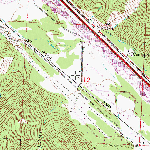 Topographic Map of 12N18W12BDDA01 Well, MT