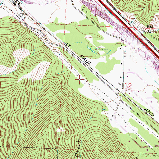 Topographic Map of 12N18W12BCDB01 Well, MT