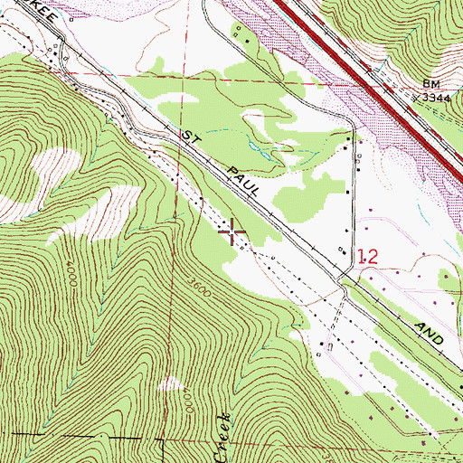 Topographic Map of 12N18W12BCDA01 Well, MT