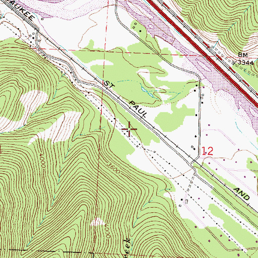 Topographic Map of 12N18W12BCBA01 Well, MT