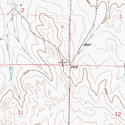 Topographic Map of 12N44E02DDDD01 Well, MT