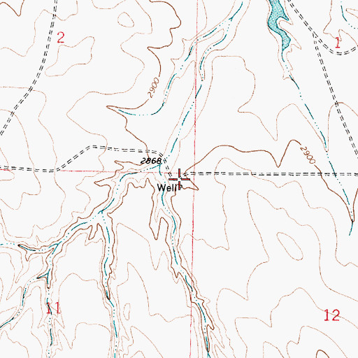 Topographic Map of 12N45E11AAAA01 Well, MT