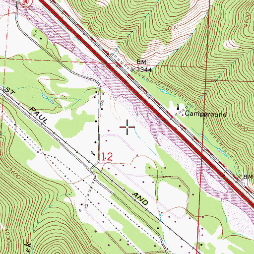 Topographic Map of 12N18W12BDBB02 Well, MT