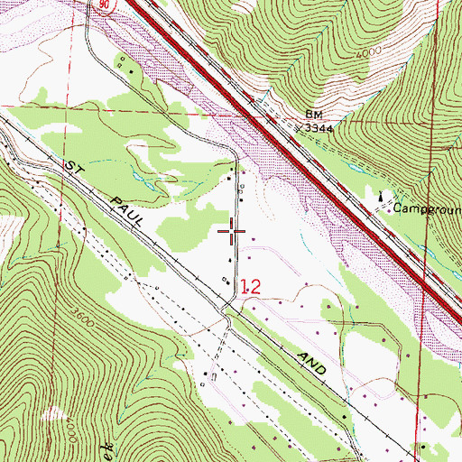 Topographic Map of 12N18W12ACBB01 Well, MT