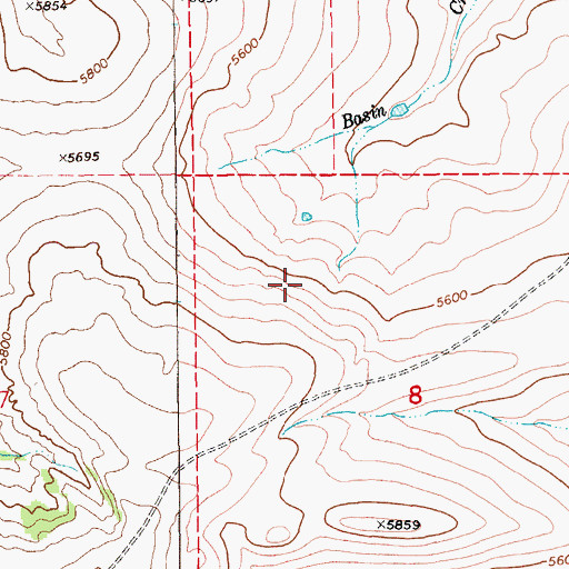 Topographic Map of 12N13E08BB__01 Spring, MT
