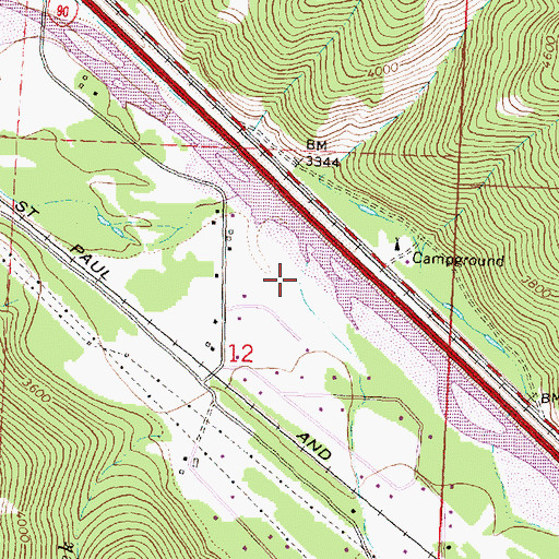 Topographic Map of 12N18W12BDBB01 Well, MT
