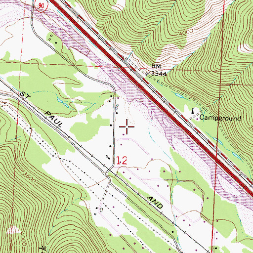 Topographic Map of 12N18W12ACBA01 Well, MT