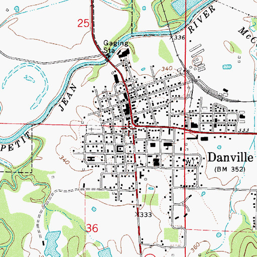 Topographic Map of Danville, AR