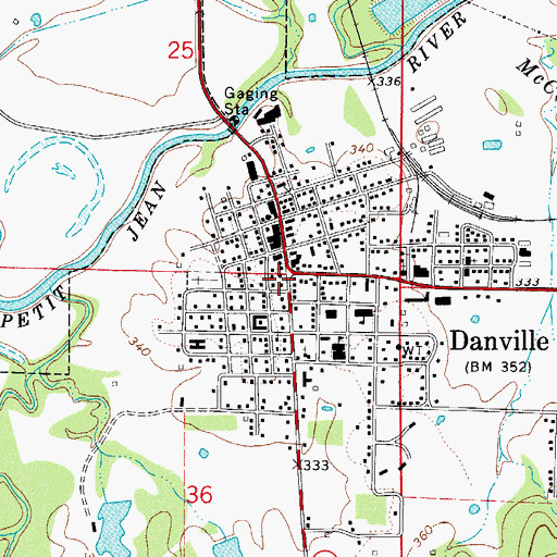 Topographic Map of Danville, AR