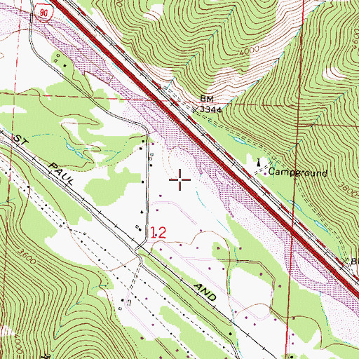 Topographic Map of 12N18W12BCAA01 Well, MT
