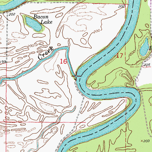 Topographic Map of Departee Creek, AR