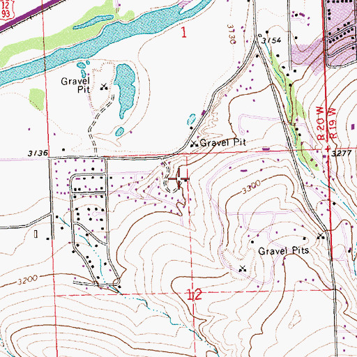 Topographic Map of 12N19W12BABC01 Well, MT