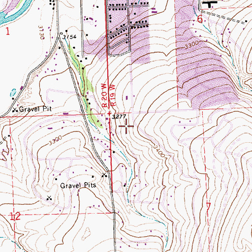 Topographic Map of 12N19W06BBAB01 Well, MT