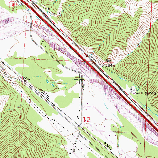 Topographic Map of 12N18W12BADA03 Well, MT